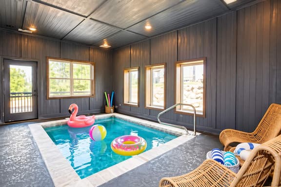 Mtn Luxury Cabin | Indoor Pool, Hot Tub & Arcade