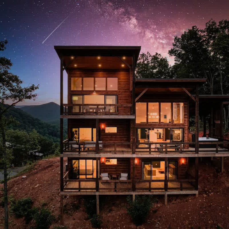 6 Bedroom Mountain Cabin w/ Hot Tub & Game Room